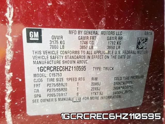 1GCRCREC6HZ110595 фото 2