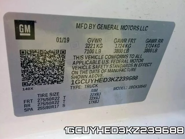1GCUYHED3KZ239688 фото 2