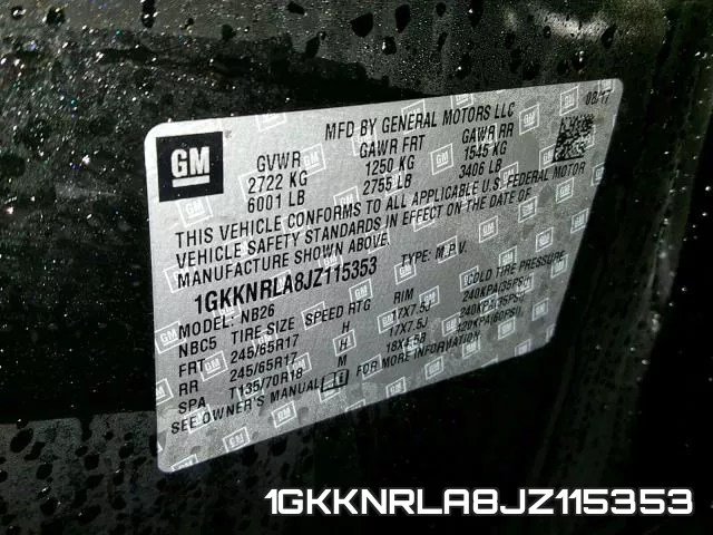 1GKKNRLA8JZ115353 фото 2