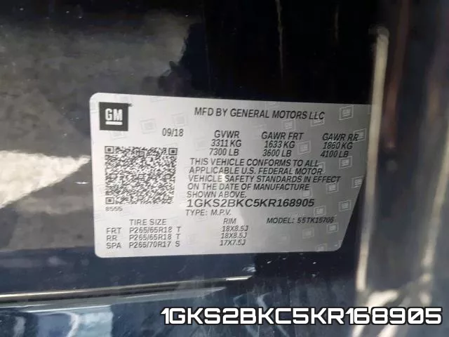 1GKS2BKC5KR168905 фото 2