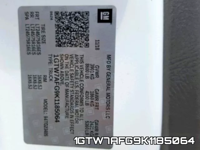 1GTW7AFG9K1185064 фото 2