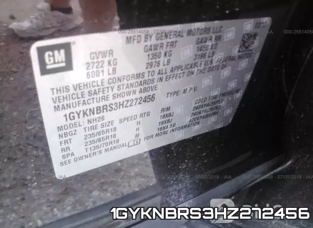 1GYKNBRS3HZ272456 фото 10
