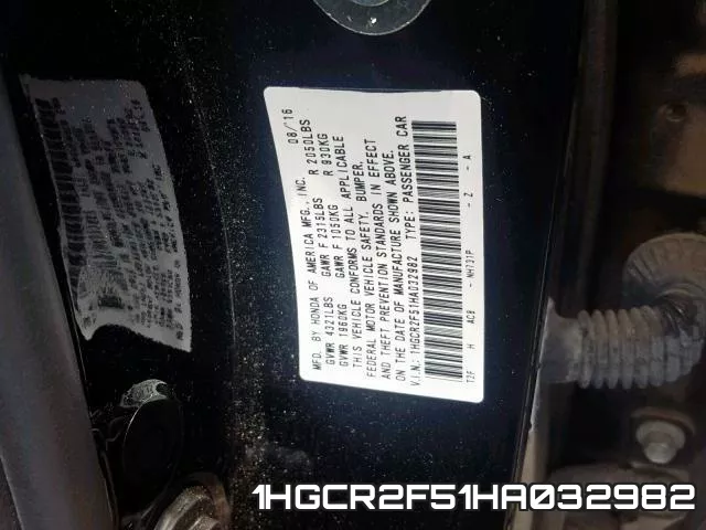 1HGCR2F51HA032982 фото 2