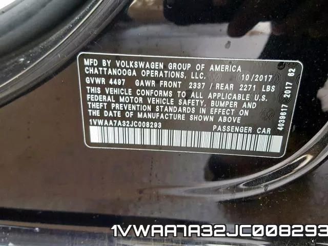 1VWAA7A32JC008293 фото 2