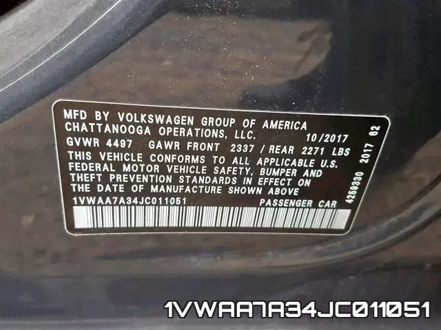 1VWAA7A34JC011051 фото 2