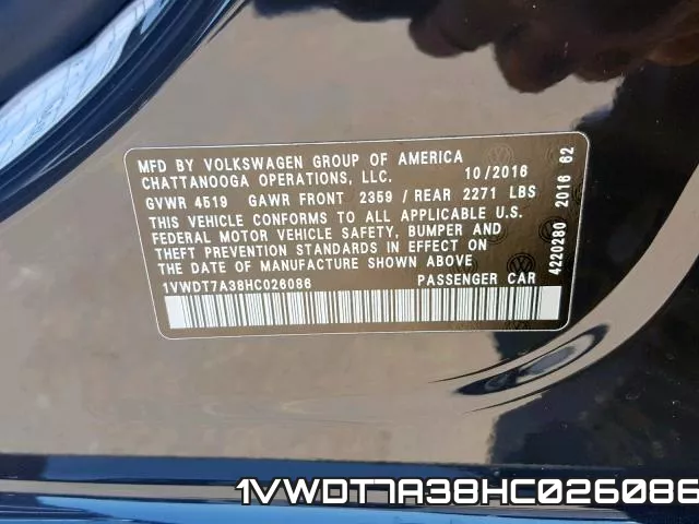 1VWDT7A38HC026086 фото 2
