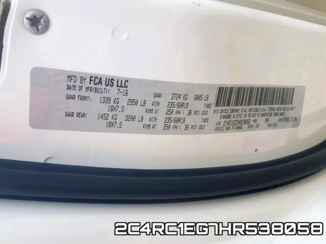 2C4RC1EG7HR538058 фото 2
