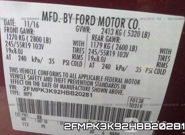 2FMPK3K92HBB20281 фото 10
