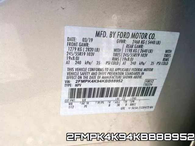 2FMPK4K94KBB88952 фото 2