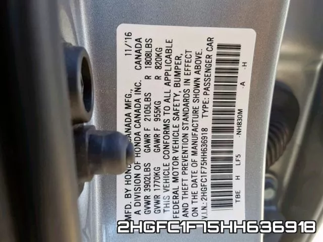 2HGFC1F75HH636918 фото 2