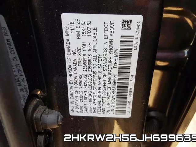 2HKRW2H56JH699639 фото 2