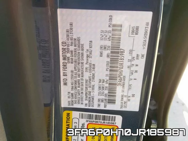 3FA6P0H70JR185987 фото 2