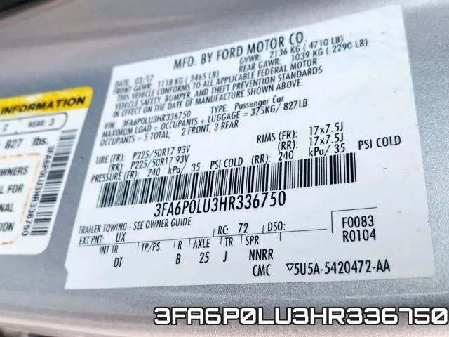 3FA6P0LU3HR336750 фото 2