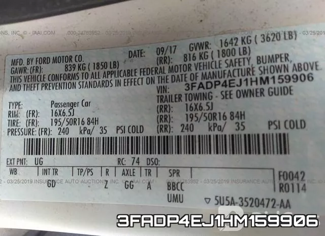 3FADP4EJ1HM159906 фото 10