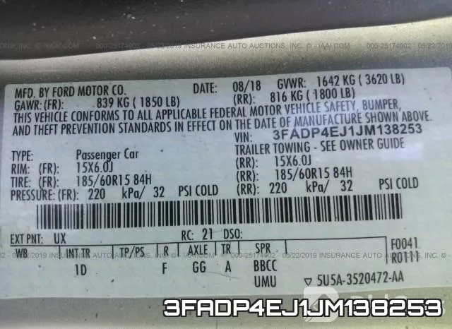 3FADP4EJ1JM138253 фото 10