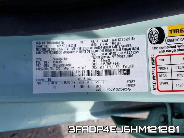 3FADP4EJ6HM121281 фото 2