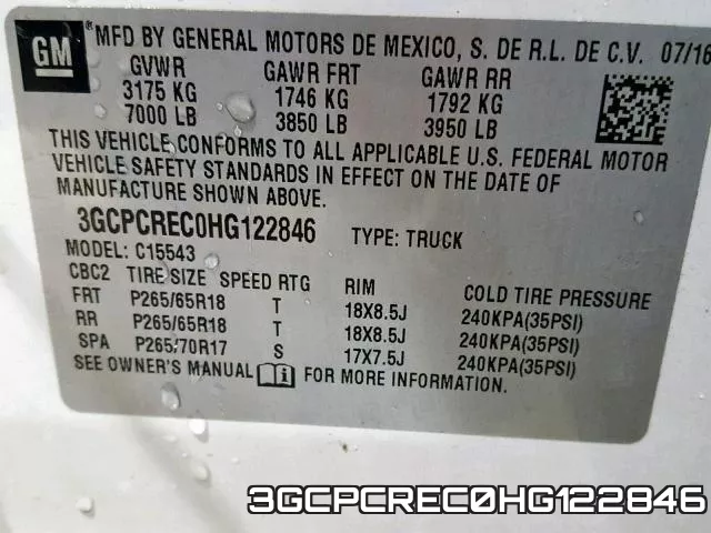 3GCPCREC0HG122846 фото 2