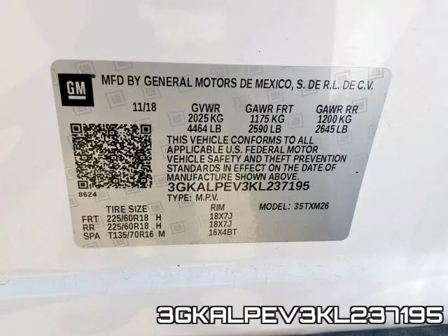 3GKALPEV3KL237195 фото 2