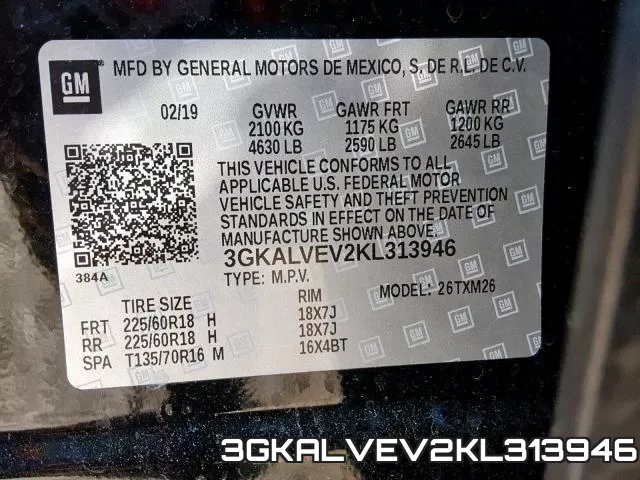 3GKALVEV2KL313946 фото 2