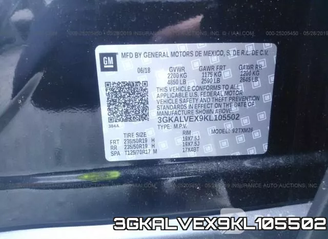 3GKALVEX9KL105502 фото 10