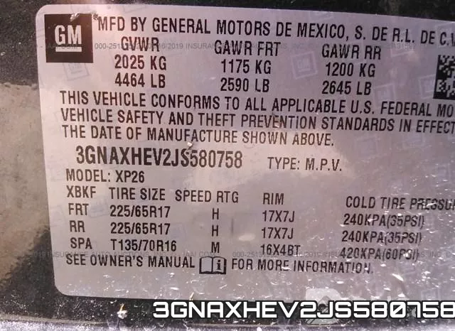 3GNAXHEV2JS580758 фото 10