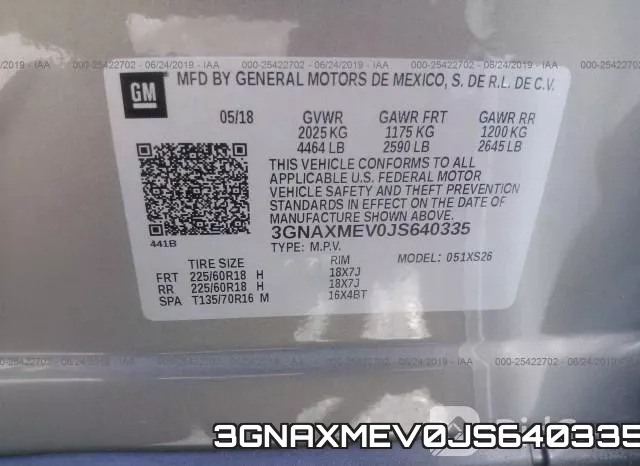 3GNAXMEV0JS640335 фото 10