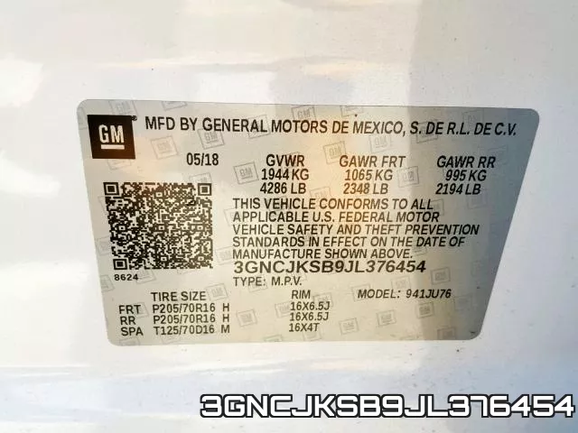 3GNCJKSB9JL376454 фото 2