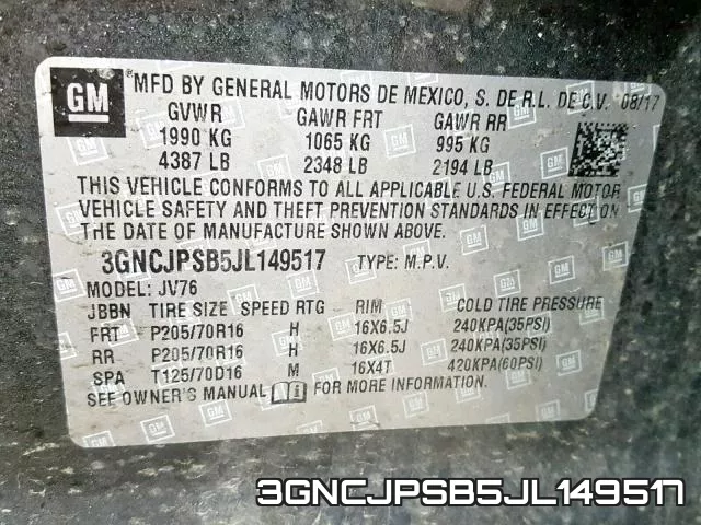 3GNCJPSB5JL149517 фото 2