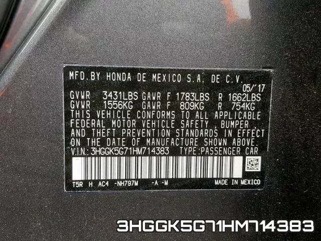 3HGGK5G71HM714383 фото 2