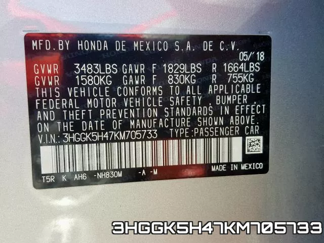 3HGGK5H47KM705733 фото 2