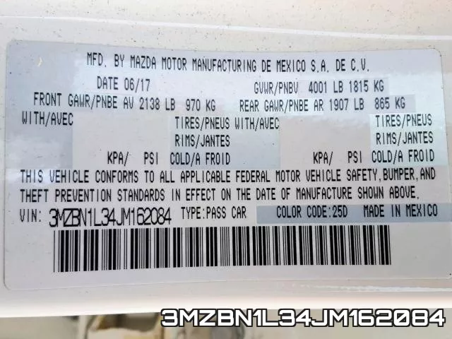 3MZBN1L34JM162084 фото 2