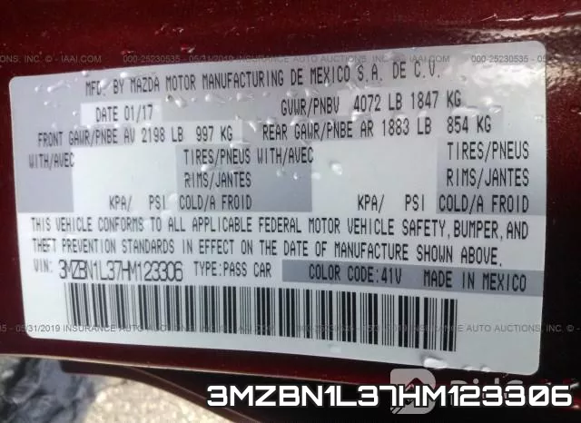 3MZBN1L37HM123306 фото 10