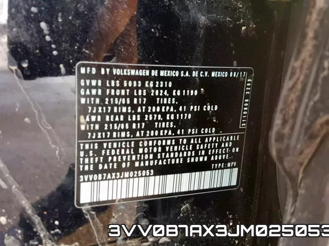 3VV0B7AX3JM025053 фото 2