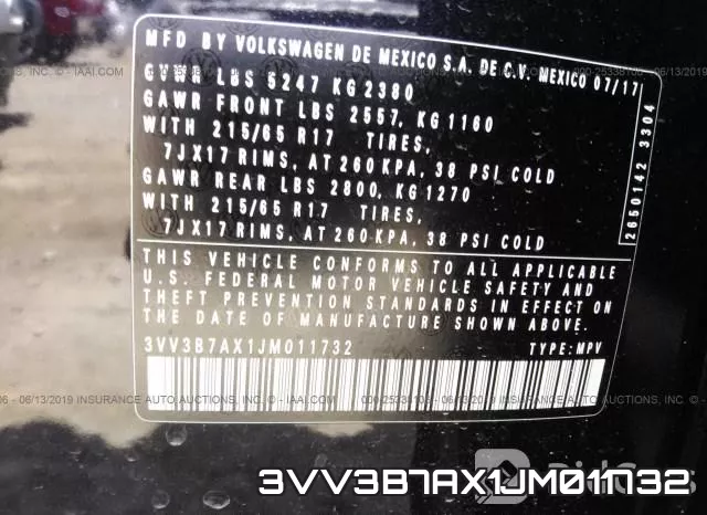 3VV3B7AX1JM011732 фото 10