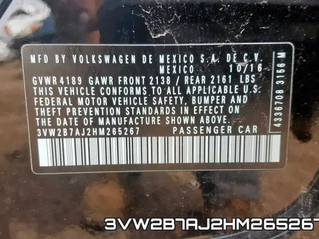 3VW2B7AJ2HM265267 фото 2