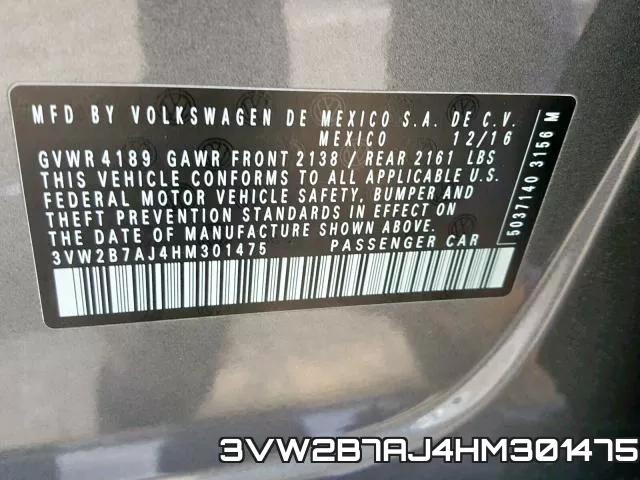 3VW2B7AJ4HM301475 фото 2