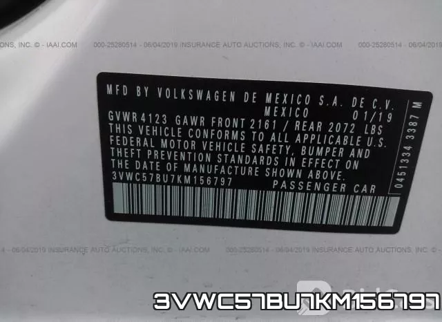3VWC57BU7KM156797 фото 10