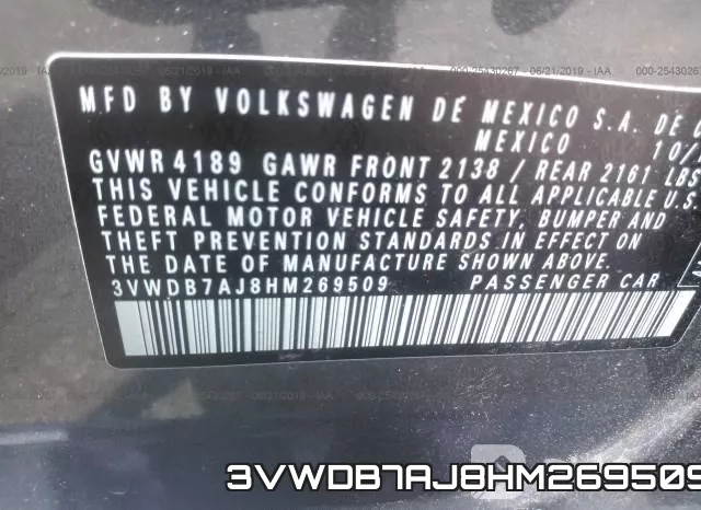 3VWDB7AJ8HM269509 фото 10