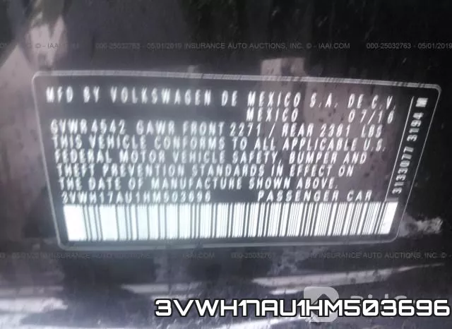 3VWH17AU1HM503696 фото 10