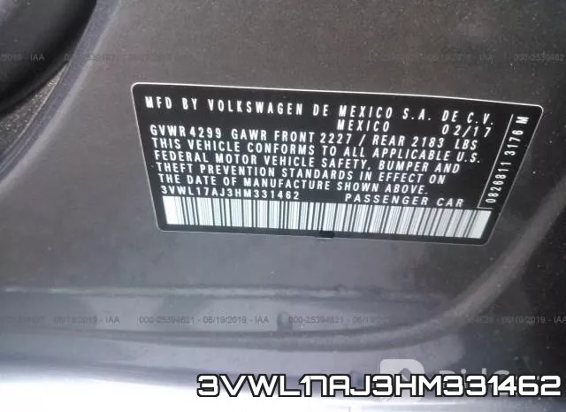 3VWL17AJ3HM331462 фото 10