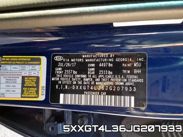 5XXGT4L36JG207933 фото 2