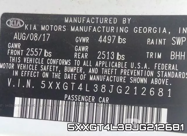 5XXGT4L38JG212681 фото 10