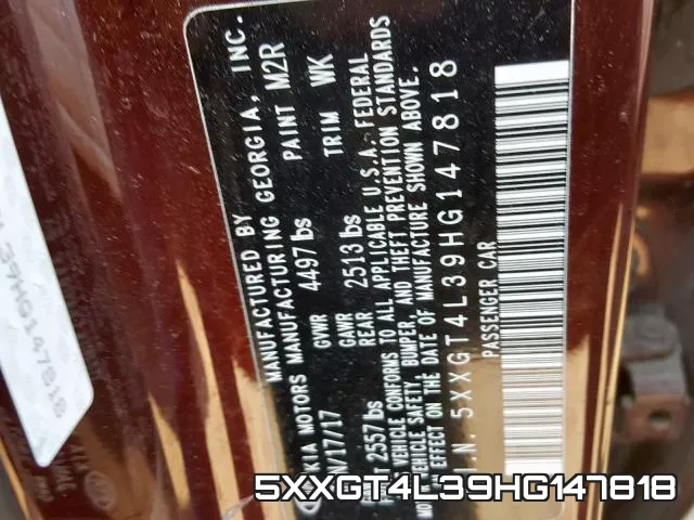 5XXGT4L39HG147818 фото 2