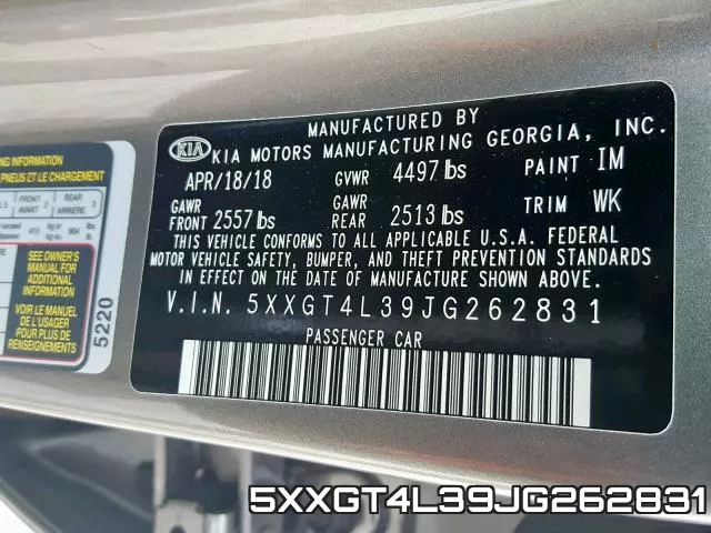 5XXGT4L39JG262831 фото 2