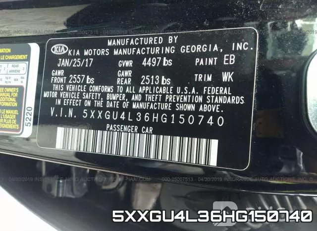 5XXGU4L36HG150740 фото 10