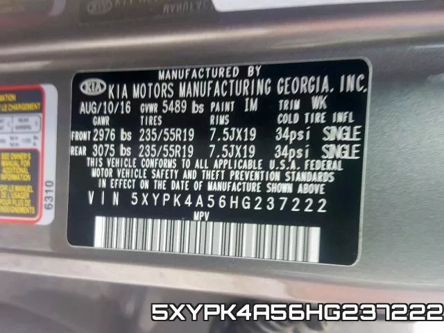 5XYPK4A56HG237222 фото 2