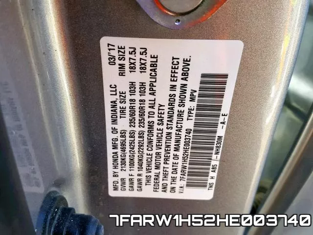 7FARW1H52HE003740 фото 2