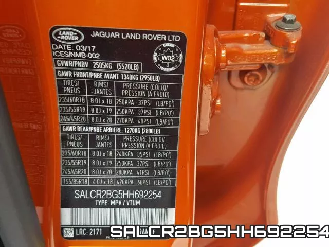 SALCR2BG5HH692254 фото 2