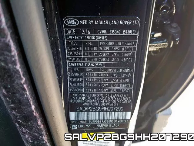 SALVP2BG9HH207290 фото 2