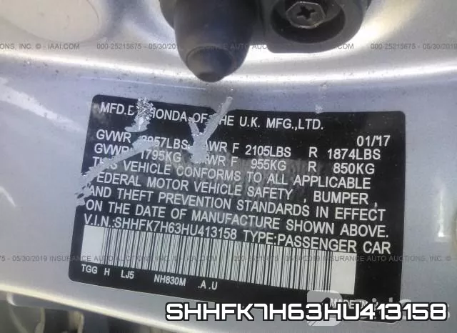 SHHFK7H63HU413158 фото 10
